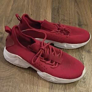Dark Red Athletic Sneakers with White Soles